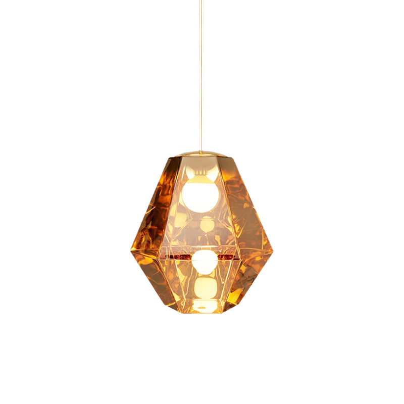 Diamond Anhänger Beleuchtung postmodernes Glas 1 Licht klar/bernsteinfarben