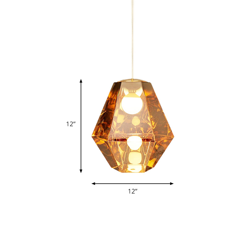 Diamond Anhänger Beleuchtung postmodernes Glas 1 Licht klar/bernsteinfarben