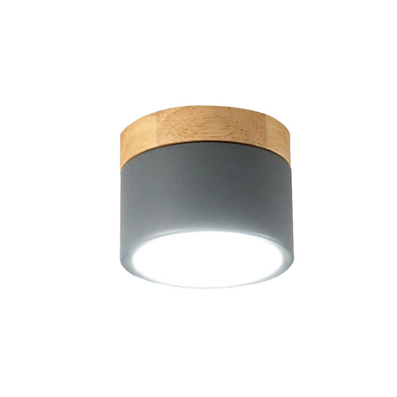 Luz empotrada de madera de aluminio con forma de tambor, luz empotrada de estilo Simple para galería de sala de estar