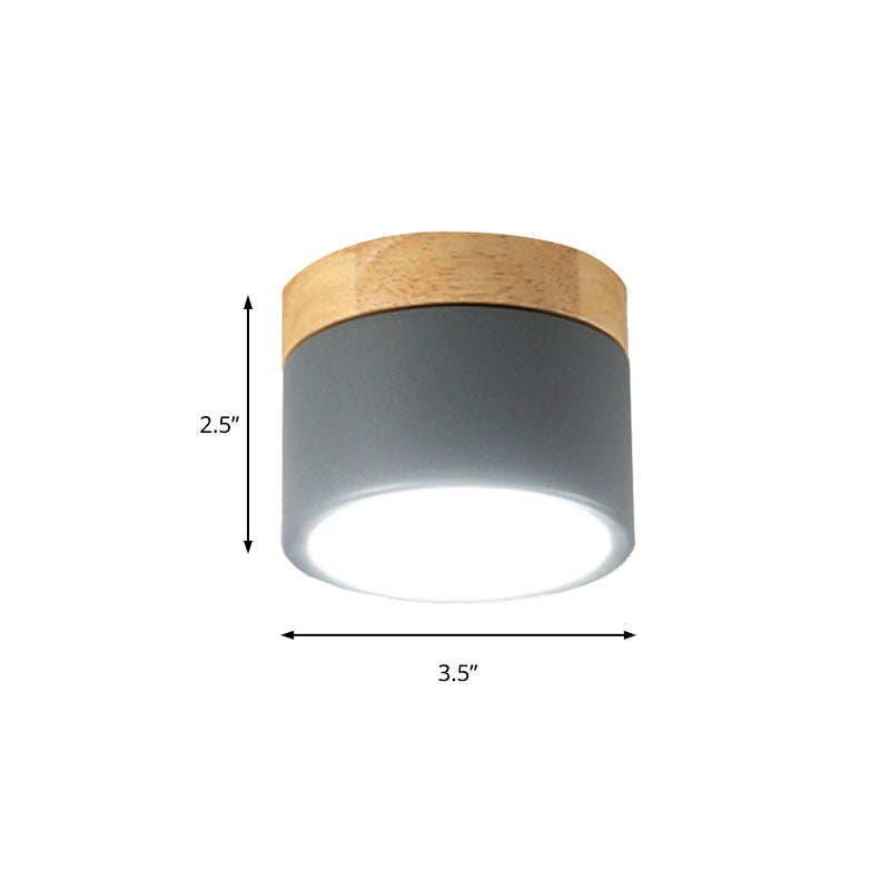 Luz empotrada de madera de aluminio con forma de tambor, luz empotrada de estilo Simple para galería de sala de estar