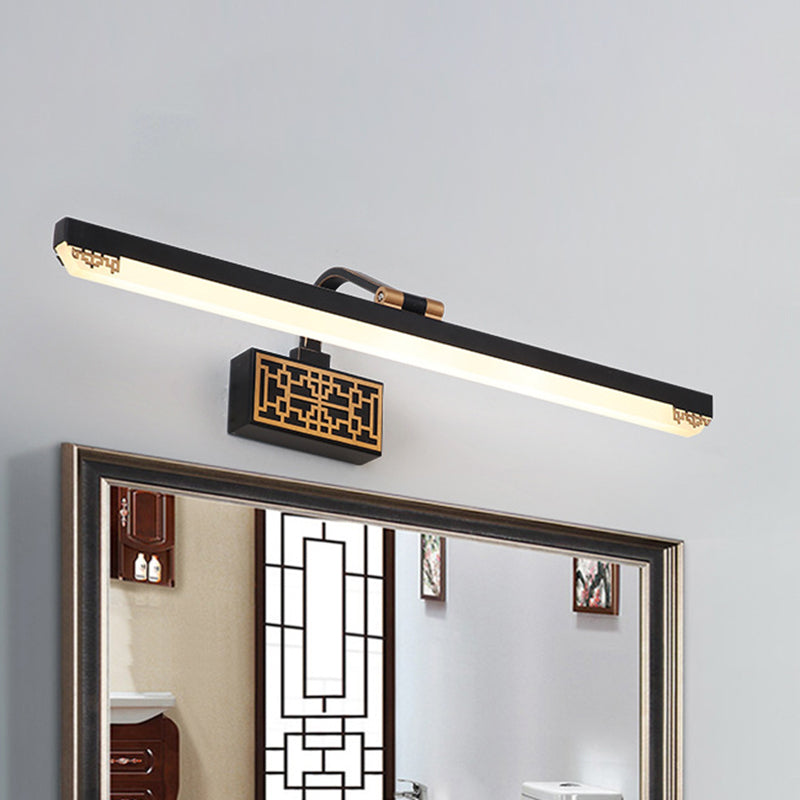 Schwarze LED-Waschtischleuchte traditionelle Metall Lineare Make-up-Beleuchtung in weiß/warmem/natürlichen Licht, 16 "/22"/28 "l