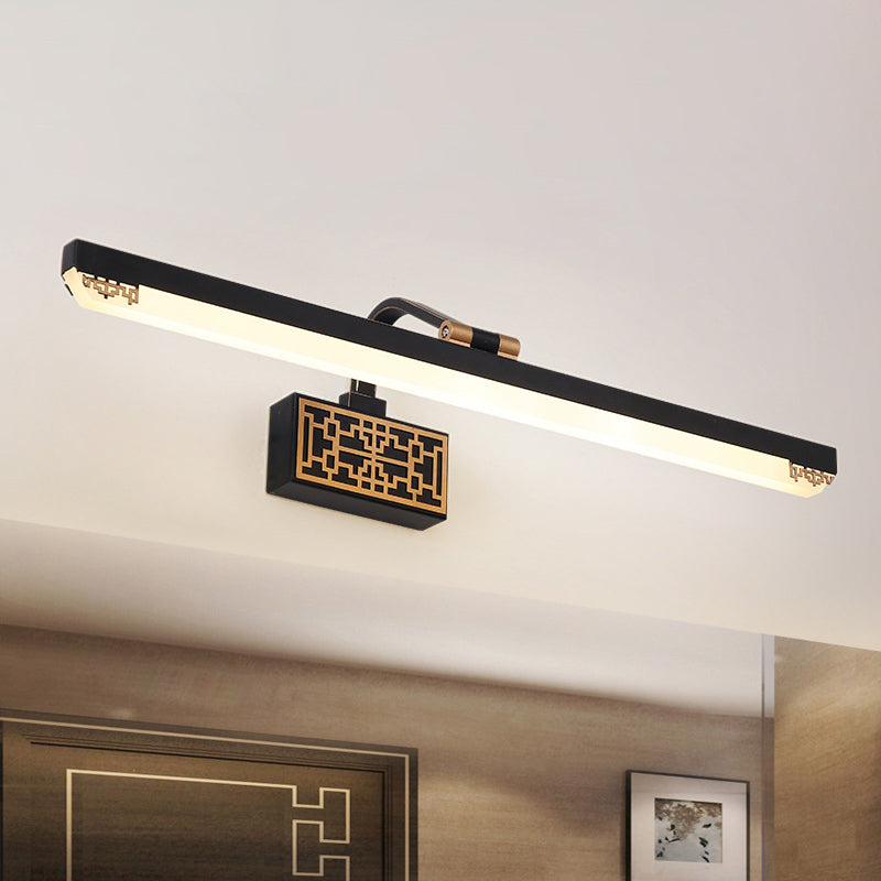 Schwarze LED-Waschtischleuchte traditionelle Metall Lineare Make-up-Beleuchtung in weiß/warmem/natürlichen Licht, 16 "/22"/28 "l