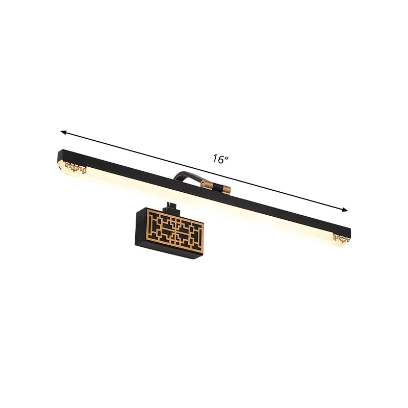 Schwarze LED-Waschtischleuchte traditionelle Metall Lineare Make-up-Beleuchtung in weiß/warmem/natürlichen Licht, 16 "/22"/28 "l