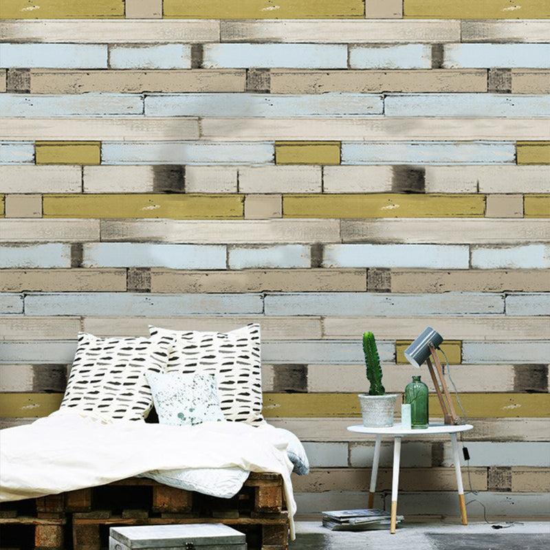 Waterproof Reclaimed Wood Wallpaper Roll PVC Cottage Wall Art for House Interior