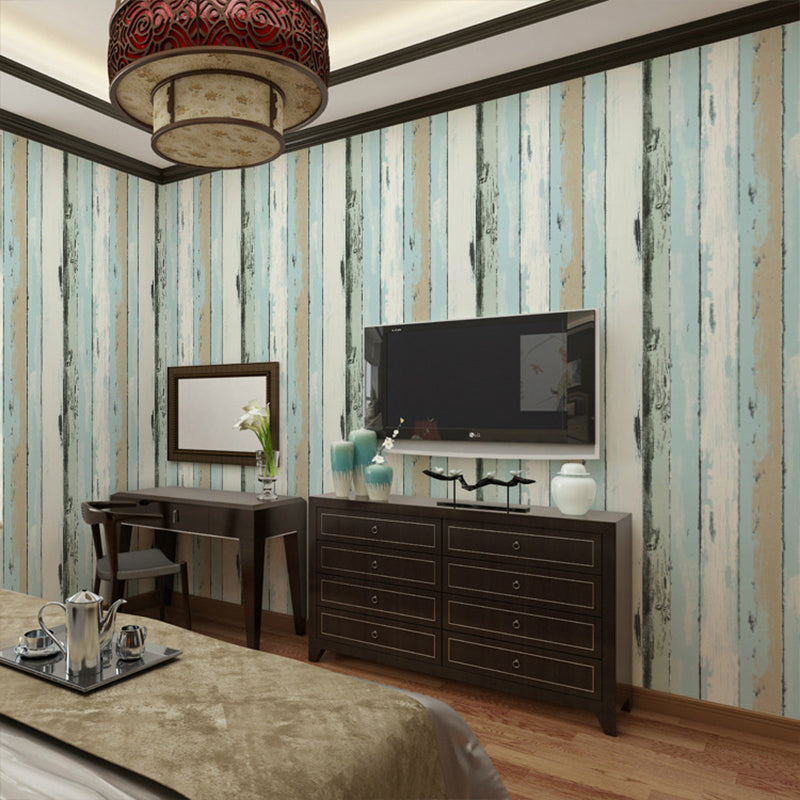 Striped Wallpaper Roll Rust Bright Reclaimed Wood Wall Covering in Multi-Color, 57.1-sq ft