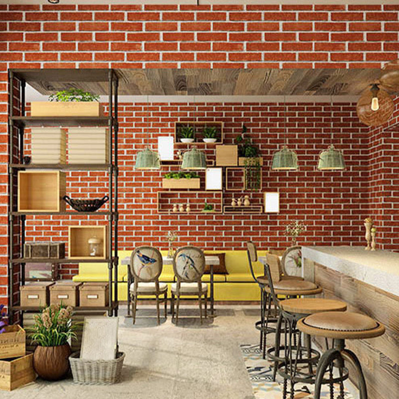Unpasted Bright Brick Wallpaper Roll House Interior Construction Wall Art, 57.1-sq ft