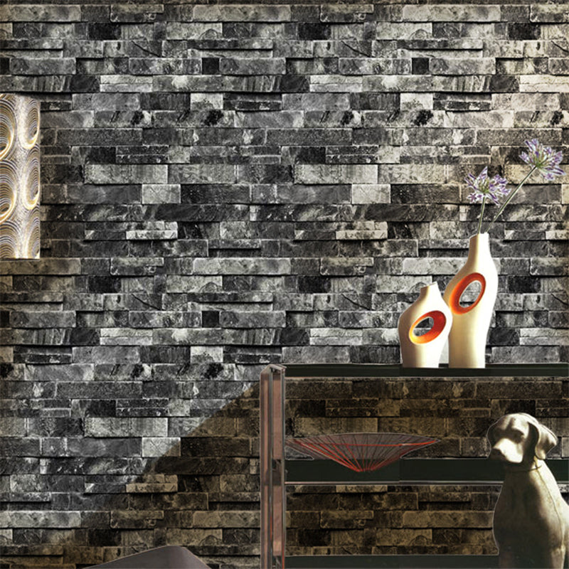 Rouleau de papier peint en brique, couleur foncée, décoration murale de Style industriel pour salon