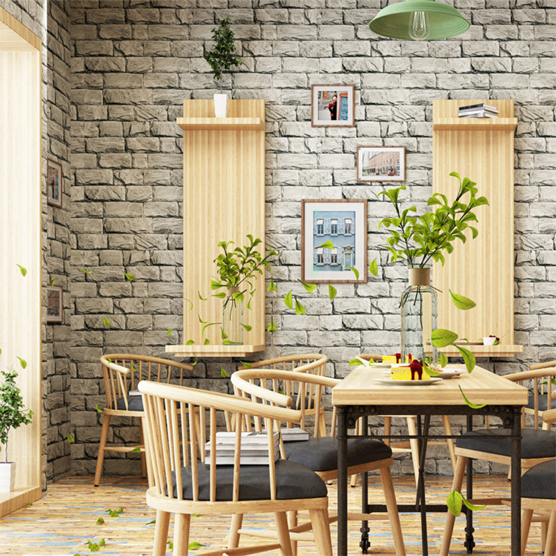 Moisture Resistant Brick Look Wallpaper 33' L x 20.5" W Rustic Wall Covering for Restaurant