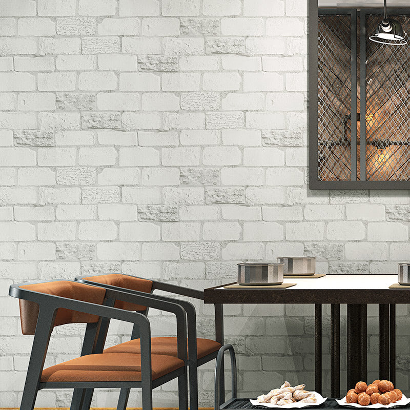 Moisture Resistant Brick Look Wallpaper 33' L x 20.5" W Rustic Wall Covering for Restaurant