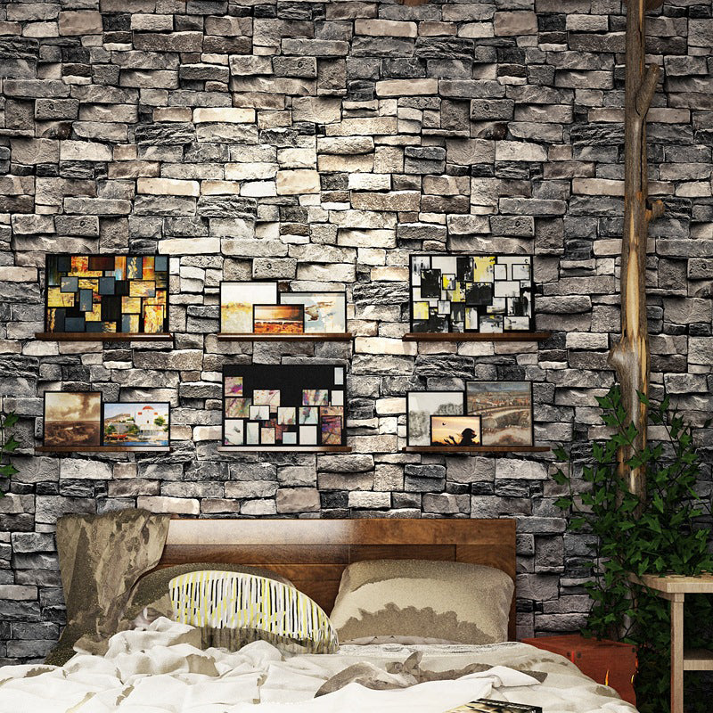 Cottage Brick Wallpaper Roll PVC Water Resistant Light Color Wall Art for Living Room