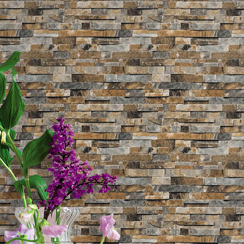 Brick Wallpaper Roll Cyberpunk Moisture Resistant Sitting Room Wall Decor, 57.1-sq ft