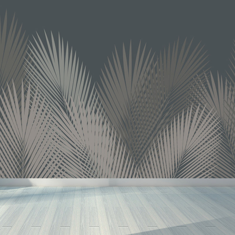 Pastel Color Leaves Mural Wallpaper Moisture-Proof Wall Covering for Living Room