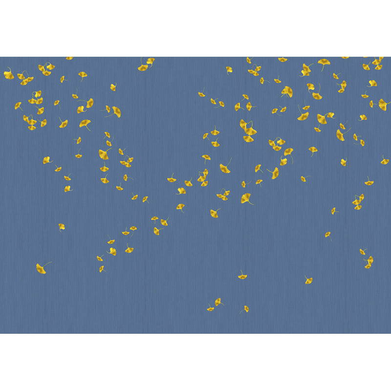 Pastel Color Leaves Mural Wallpaper Moisture-Proof Wall Covering for Living Room