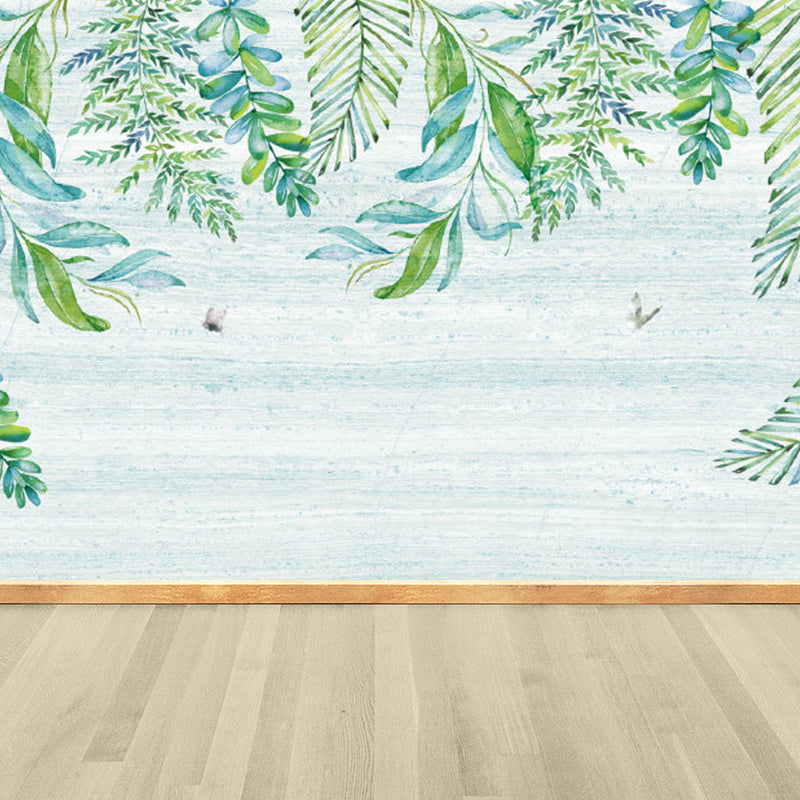 Extra Large Botanical Mural Light Color Non-Woven Wall Art for Indoor Decor, Customised