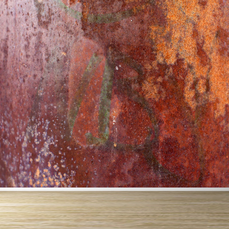 Non-Woven Waterproof Mural Industrial Rusted Metal Surface Wall Covering for Room