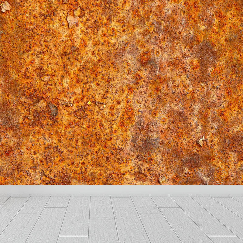 Full Size Rusting Metal Mural House Interior Abstract Wall Decor in Dark Color, Waterproof