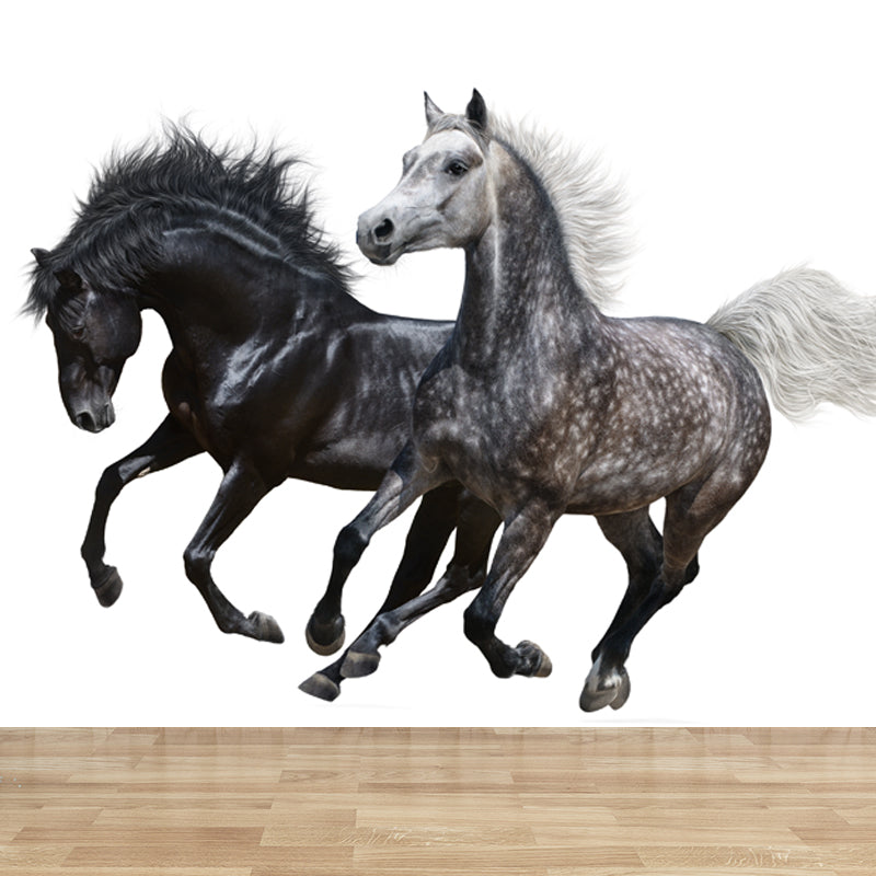 Big Horse Wall Paper Mural Stain Resistant Modern Family Room Wall Art, Custom Print