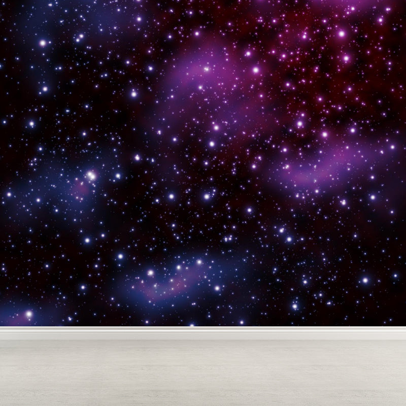 Large Starry Sky Wall Mural Waterproof Modern Living Room Wall Decor in Dark Color