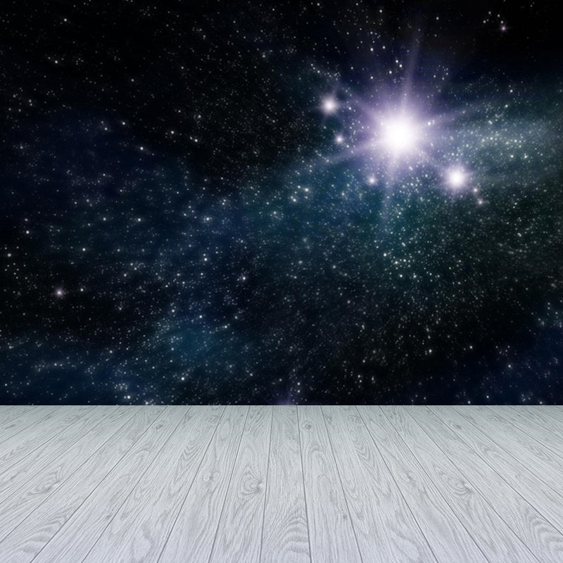 Night Sky Galaxy Printed Mural Decal Dark Color Modern Wall Decor for Kids Bedroom