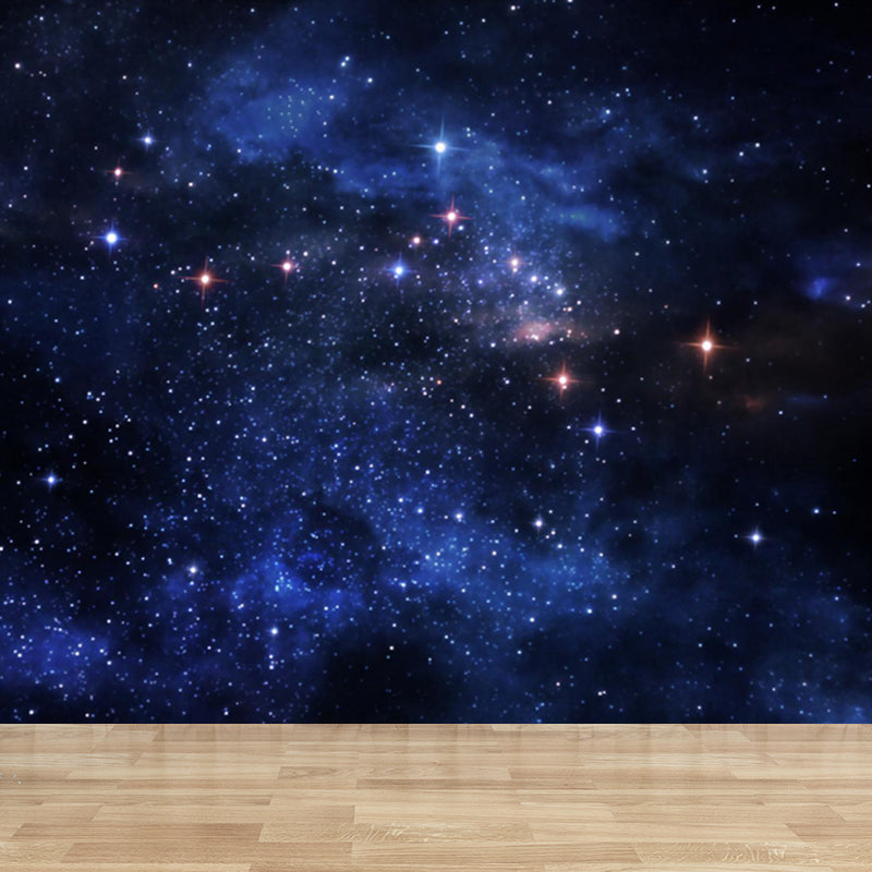 Autocollant Mural imprimé galaxie ciel nocturne, décoration murale moderne de couleur foncée pour chambre d'enfant