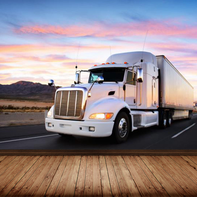 Urban Cityscape Mural Wallpaper Dark Color Moisture Resistant Wall Decor for Room