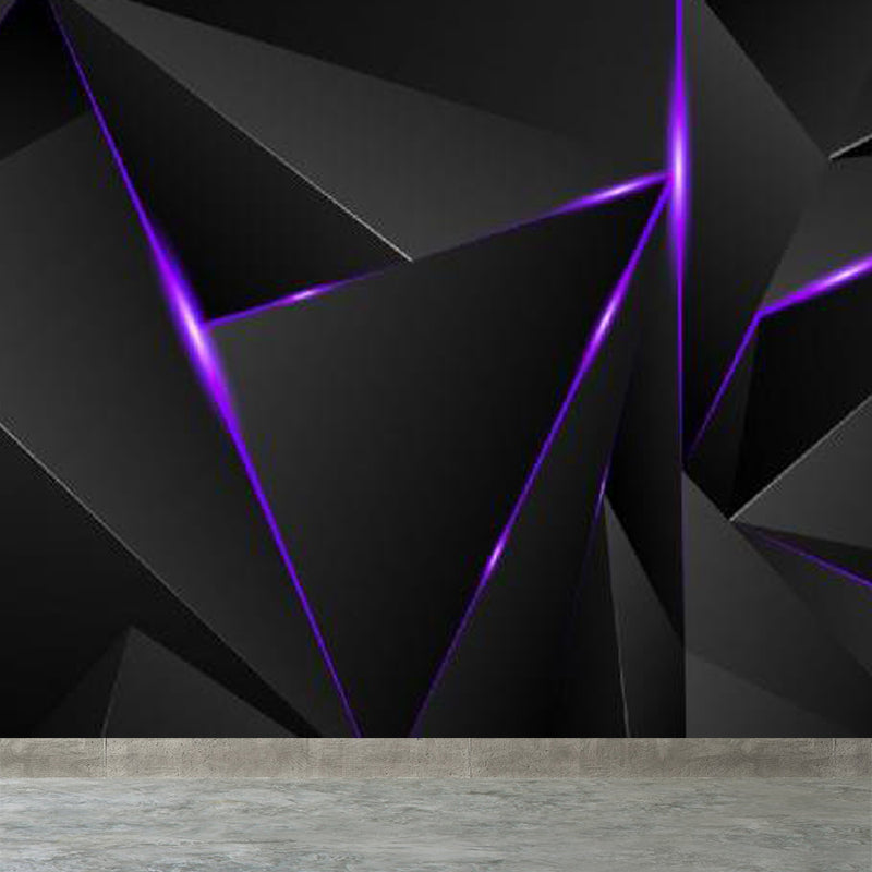 Geometric Triangle Wall Paper Mural Modern Non-Woven Cloth Wall Covering for Living Room