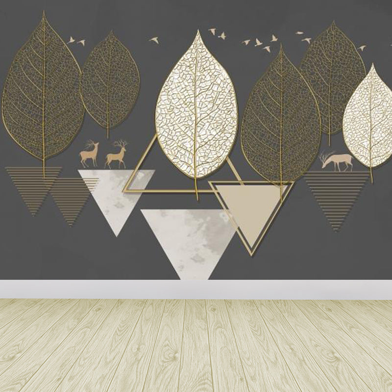 Geometric Triangle Wall Paper Mural Modern Non-Woven Cloth Wall Covering for Living Room