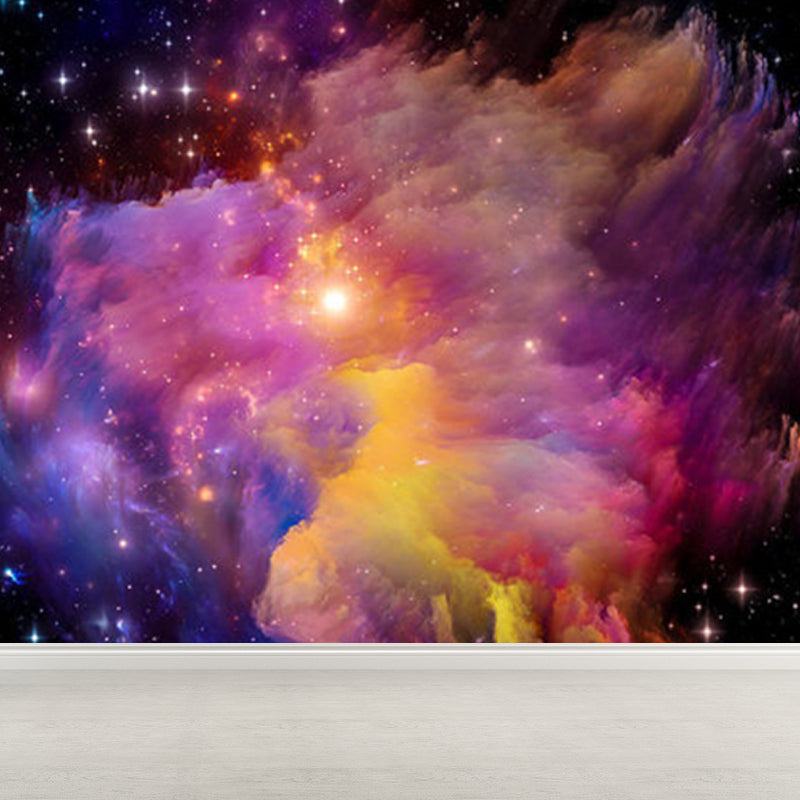 Stain Resistant Sky Scenery Mural Decal Non-Woven Modern Wall Decor for Girls Room