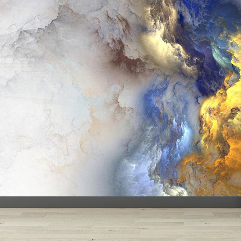 Modern Serene Sky Mural Wallpaper Non-Woven Stain-Proof Light Color Wall Art for Boys Room