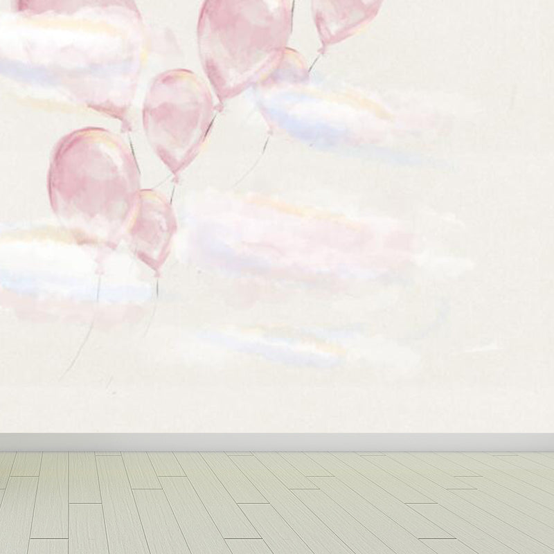 Contemporary Sky View Wall Mural for Bathroom Full Size Wall Covering in Soft Color