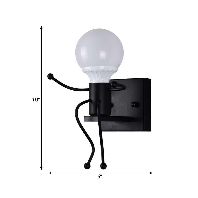 Metalen kleine robotwandlicht kale lamp één licht moderne stijl muur sconce voor gangbadkamer