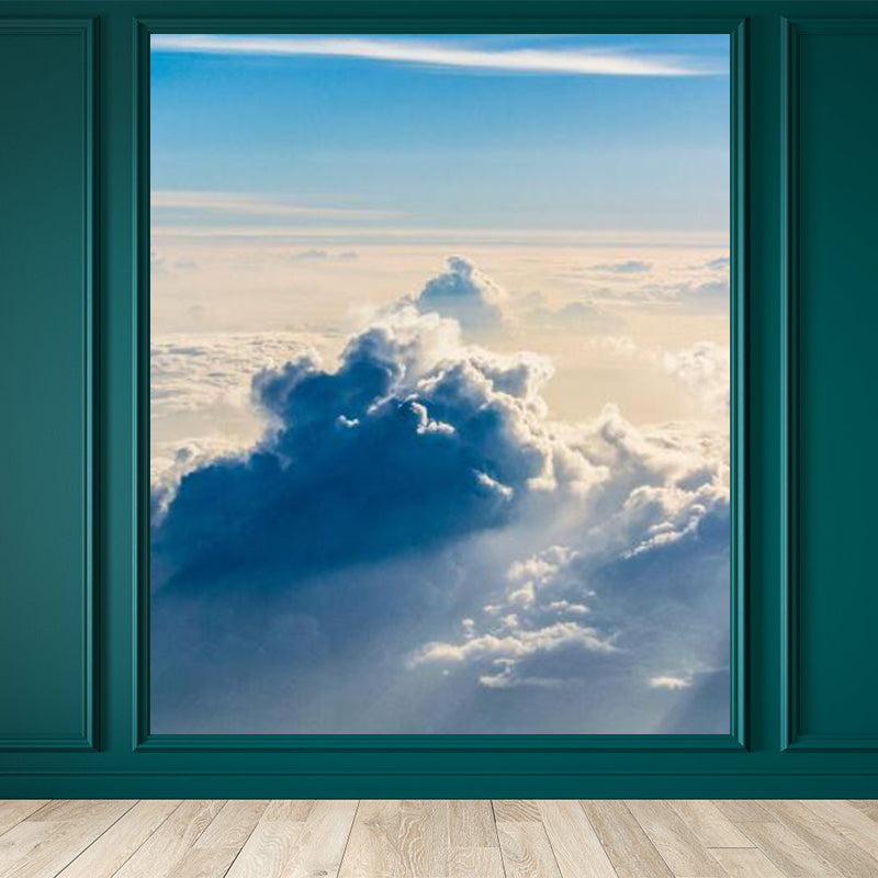 Full Size Photography Modern Mural Decal with Sky View in Pastel Color, Custom Size Available