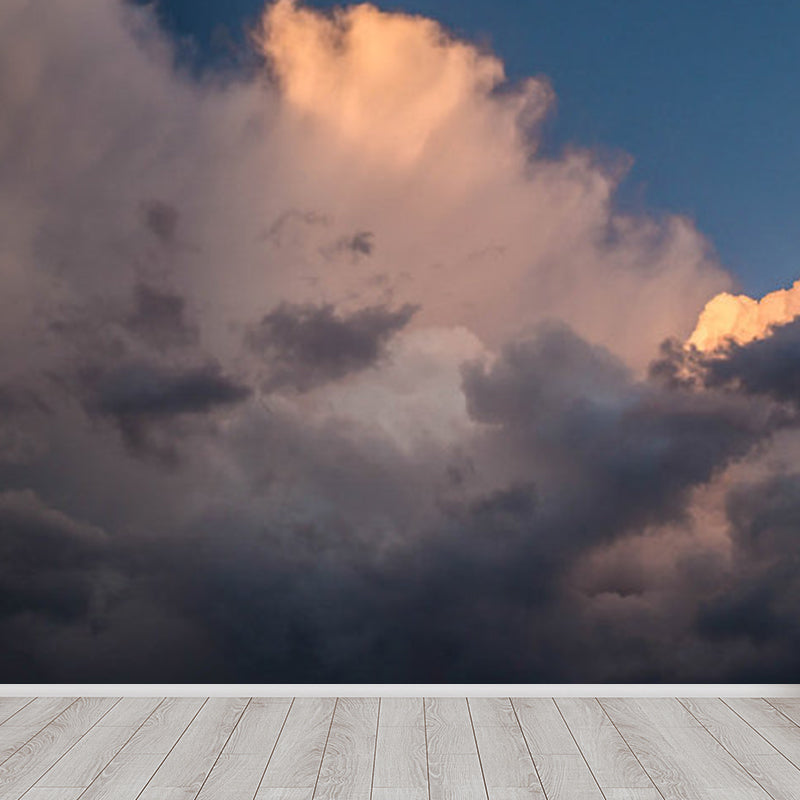 Photography Style Cloud Mural Decal for Dining Room, Pastel Color, Custom Size Available