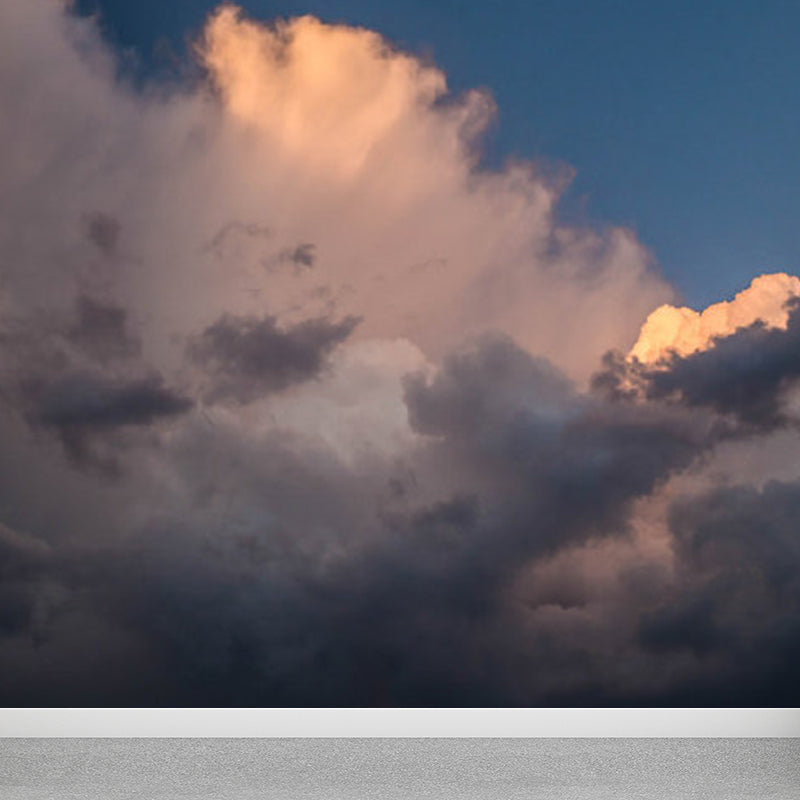 Photography Style Cloud Mural Decal for Dining Room, Pastel Color, Custom Size Available