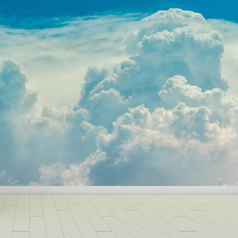 Photography Style Cloud Mural Decal for Dining Room, Pastel Color, Custom Size Available