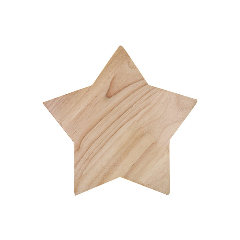 Wood Star Wall Sconce Modern Nordic Sconce Light in beige per il corridoio della camera da letto per bambini
