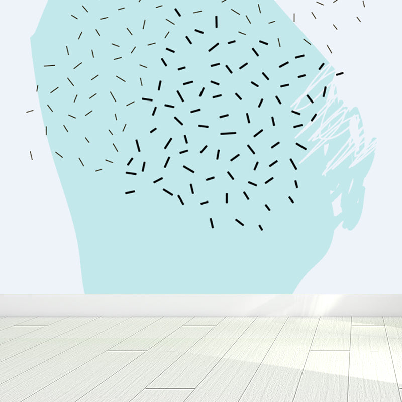 Childrens Art Tree Drawing Mural Soft Color Water Resistant Wall Covering for Kids Room