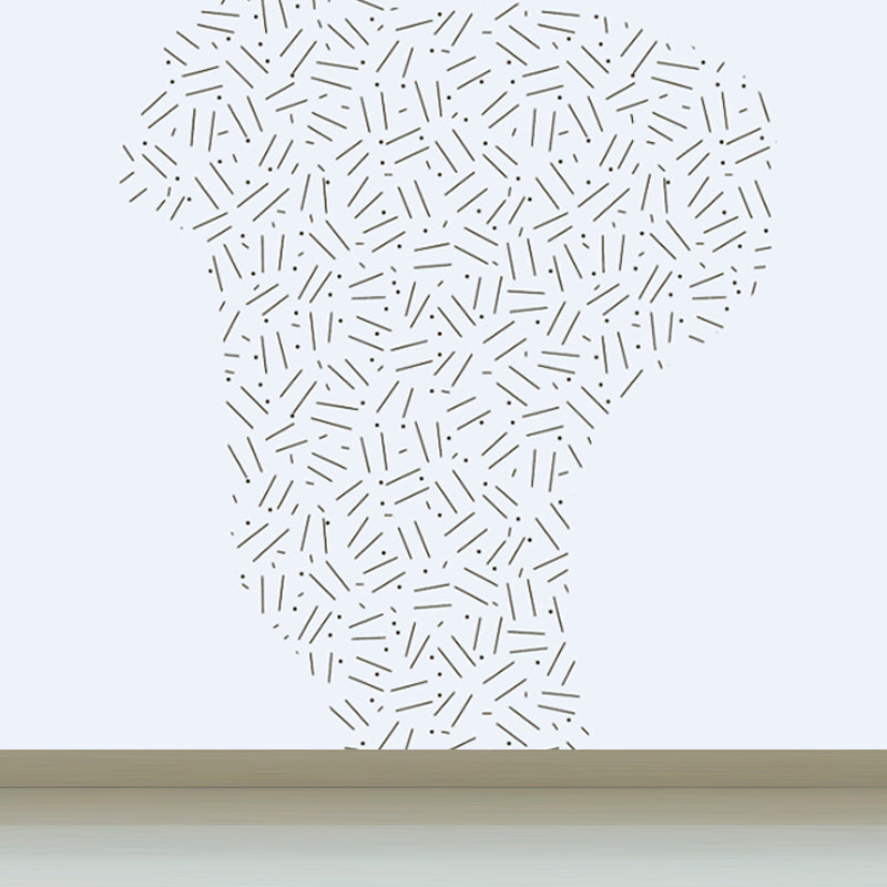 Full Size Plant Wallpaper Mural Stain-Proof Contemporary Living Room Wall Covering