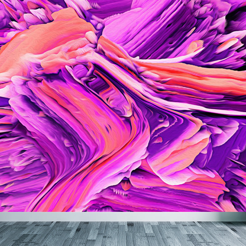 Modern Abstract Blossom Wall Mural Dark Color Moisture Resistant Wall Art for Bedroom