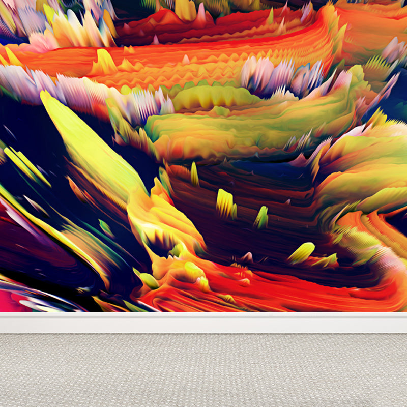 Large Burst Painting Mural Wallpaper Modern Enchanting Abstract Wall Covering in Multi Color