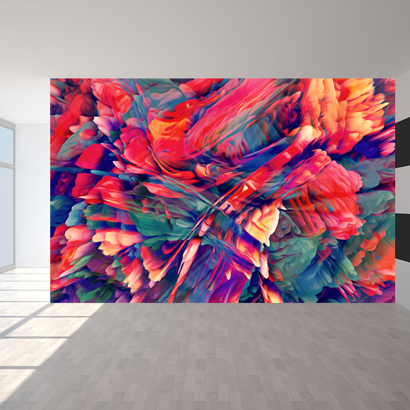 Large Burst Painting Mural Wallpaper Modern Enchanting Abstract Wall Covering in Multi Color