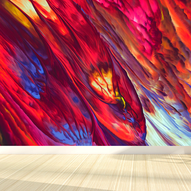 Dark Color Blowout Effect Mural Water Resistant Wall Covering for House Interior