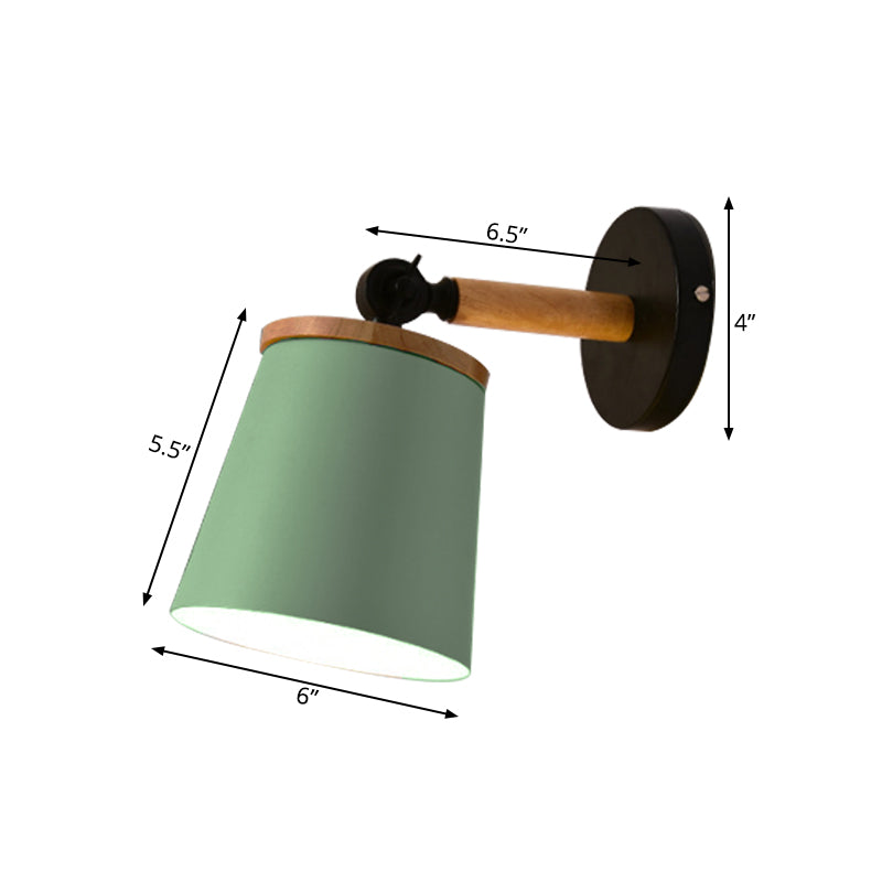 Single Light Trapezoid Sconce Light Rotatable Macaron Loft Metal Wall Lamp for Bedside