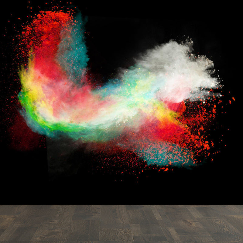 Huge Burst Wallpaper Mural Boys Room Abstract Wall Covering in Multi-Color, Washable