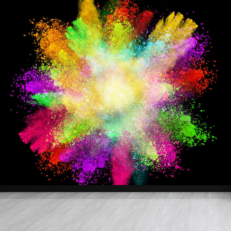 Huge Burst Wallpaper Mural Boys Room Abstract Wall Covering in Multi-Color, Washable