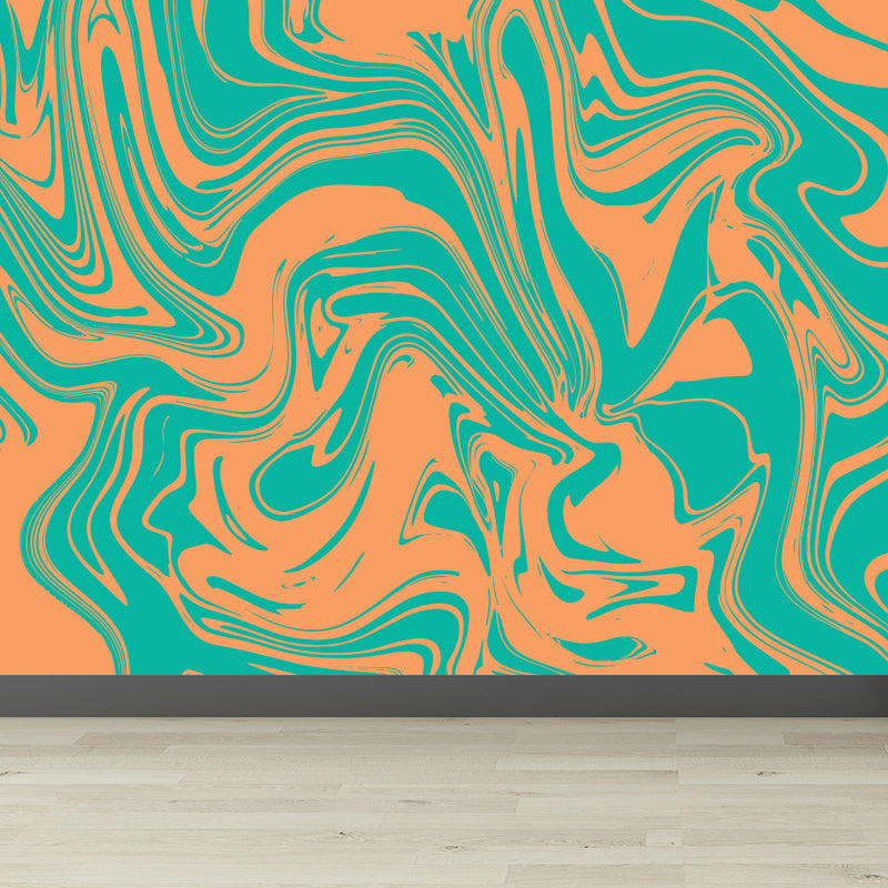 Moisture Resistant Magma Wallpaper Mural Modern Non-Woven Wall Covering, Custom Print