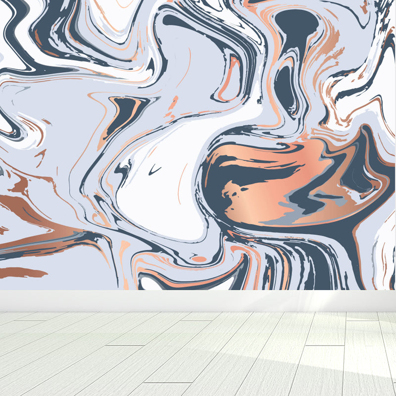 Abstract Water Print Wall Mural Modernism Non-Woven Material Wall Art in Light Color