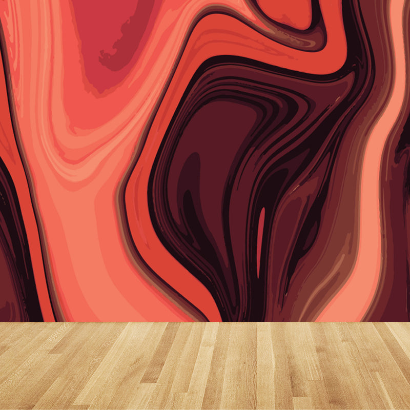 Abstract Water Print Wall Mural Modernism Non-Woven Material Wall Art in Light Color