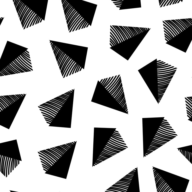 Whole Geometric Shapes Wallpaper Mural Black and White Non-Woven Wall Covering for Decor, Custom