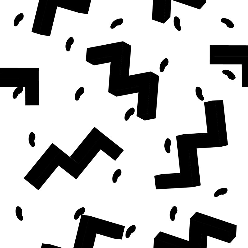 Math and Geometry Wall Mural Black and White Modern Wall Art for Child Room, Made to Measure